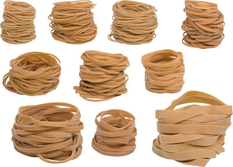 Connect Gummibänder – 9 × 100 mm, Ø 63 mm, Braun, Naturkautschuk, 100 g