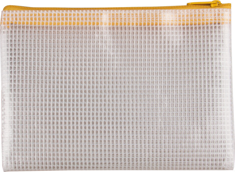 Q-connect Reissverschlusstasche – für Dokumente und Utensilien – 170 × 130 mm, Kunststoff, Orange – 8 Stück