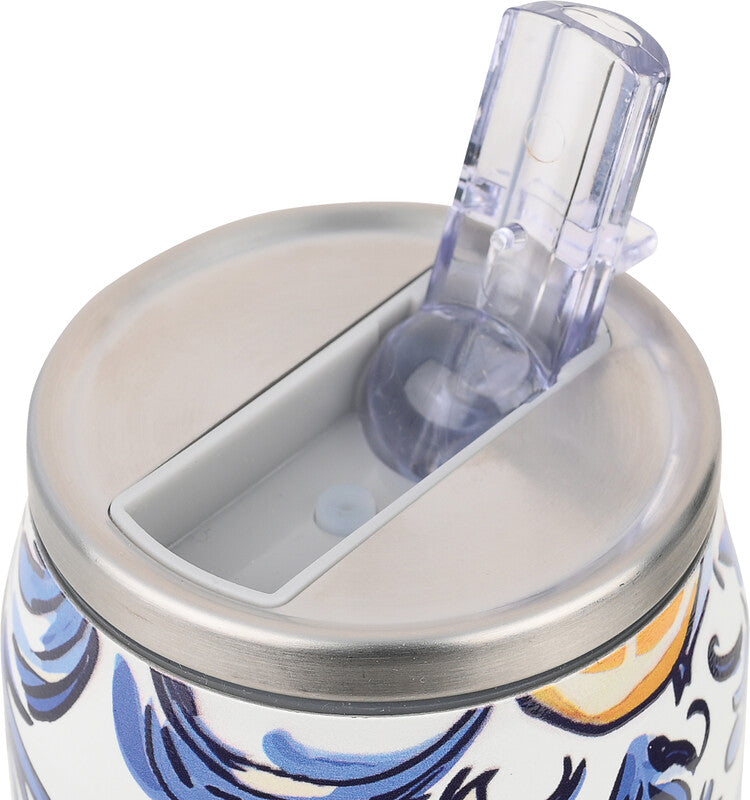Estia Thermobecher – 5 dl – Edelstahl, isoliert, mit Strohhalm – Amalfi Coast