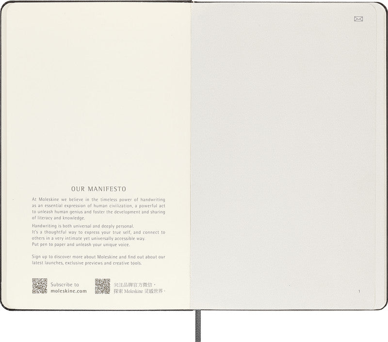 Moleskine Notizbuch, blanko, Leimbindung, Hardcover, 176 Seiten, 100 g/m² – schwarz, für MOLESKINE Notes-App