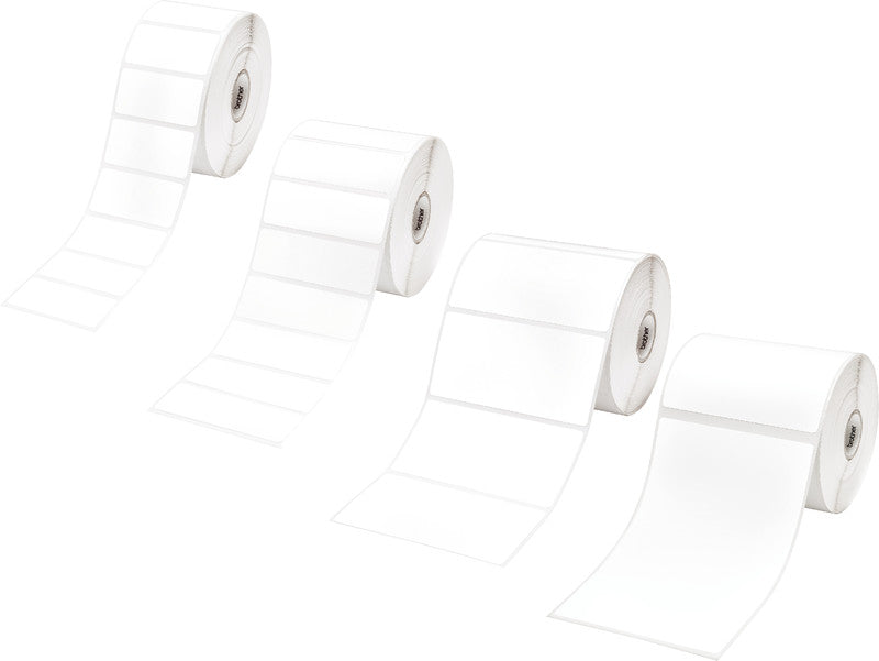 Brother Etiketten, 102 mm × 152 mm, weiss, Papier, selbstklebend, für Thermo-Etikettendrucker, 8 Rollen