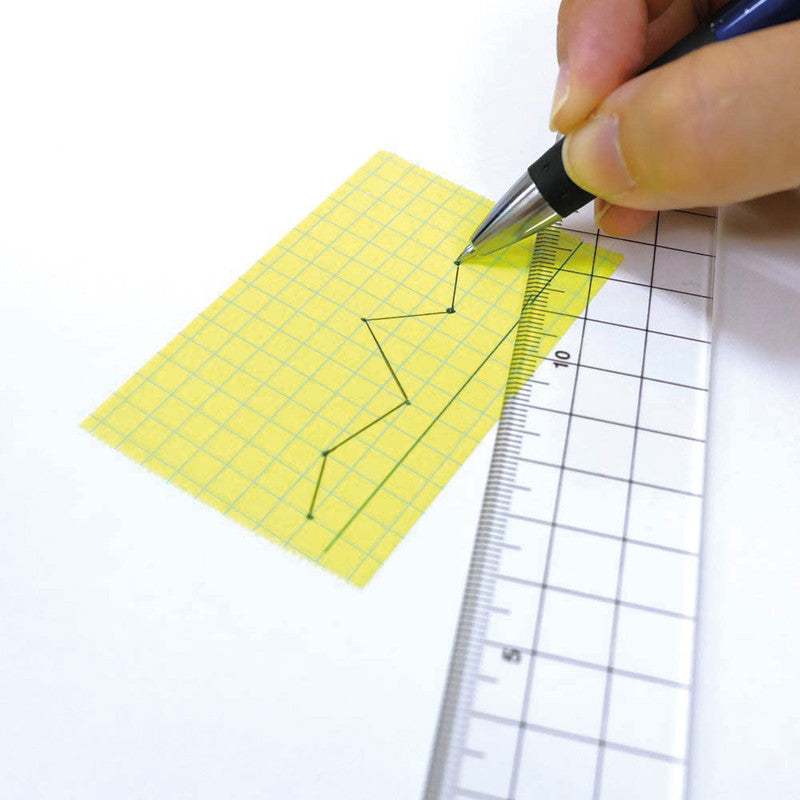 Yamato Haftnotizen – 50×10000 mm – Neongelb, auf Rolle, kariert, mit Dispenser, Papier