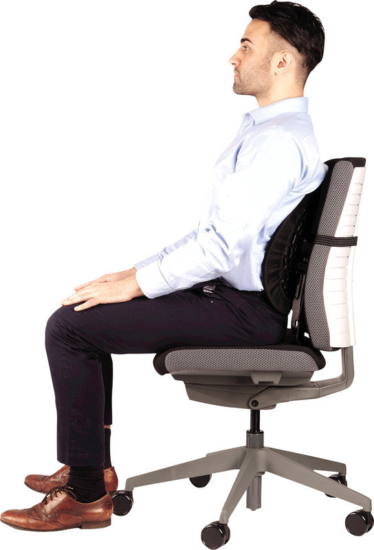 Fellowes Rückenstütze Back Angel – 42×13×39 cm, höhenverstellbar 14–23 cm, schwarz