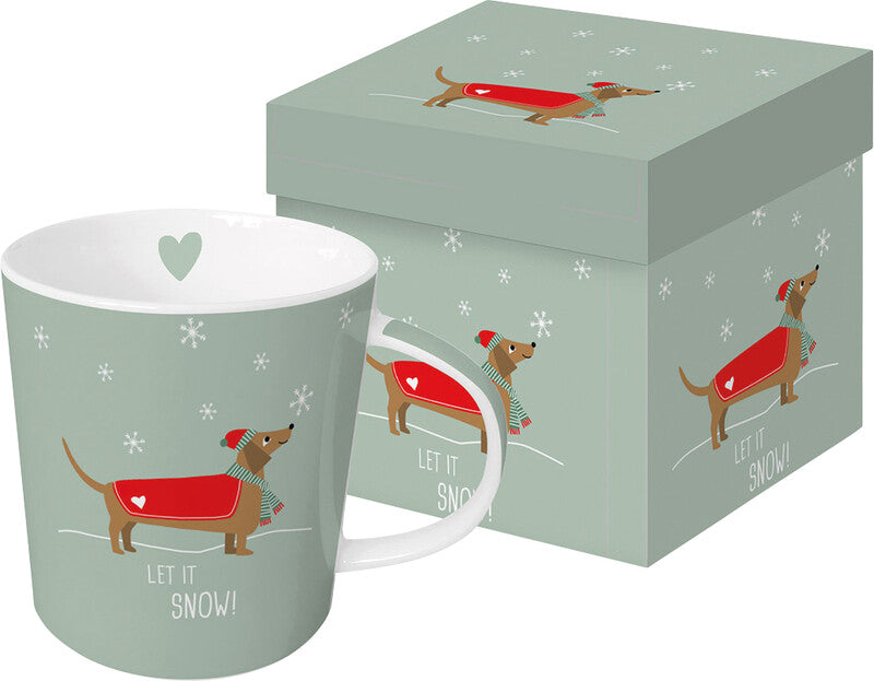 Ppd Tasse – 0,40 l, Porzellan, weiss, Winter Story, spülmaschinengeeignet, nicht mikrowellengeeignet
