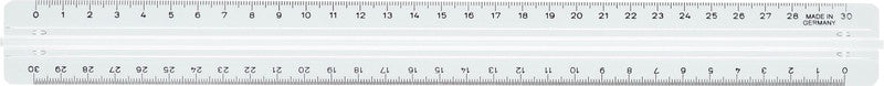 M+R Wandtafel-Lineal 30 cm – Kunststoff, transparent, mit Griff
