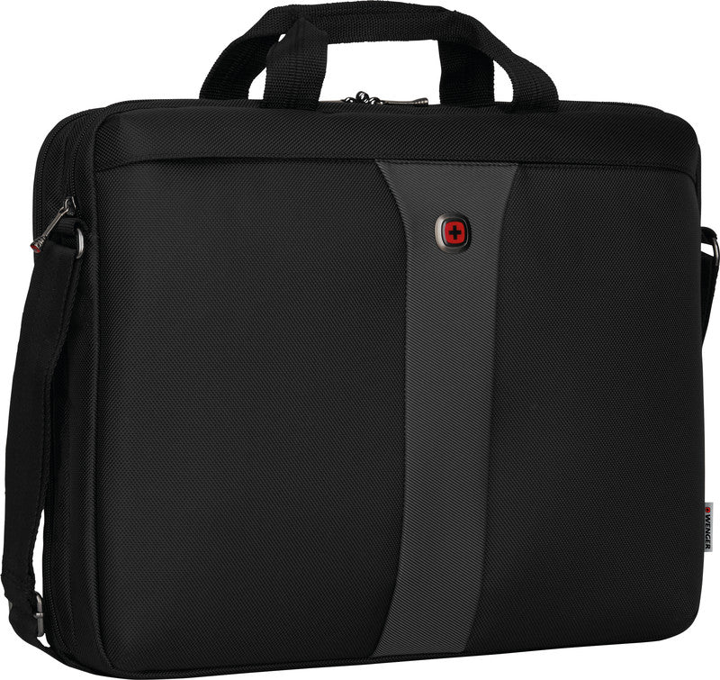 Wenger/SwissGear Wenger Legacy Notebook-Tasche – 12 l, Aufsteckfunktion, Stoßschutz, Polyester, Schwarz/Grau