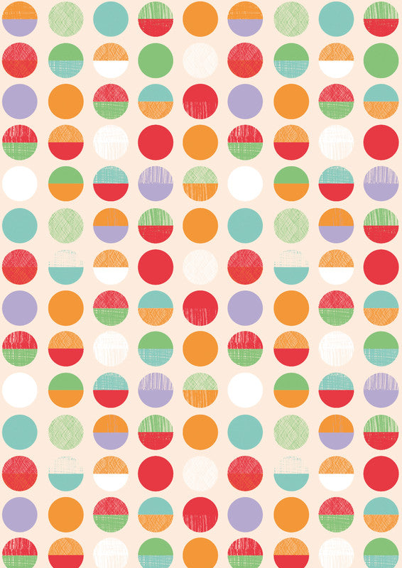 Zoewie Geschenkpapier Rolle – Happy Mix – gestrichenes Papier, 80 g/m2 – 700 × 2000 mm