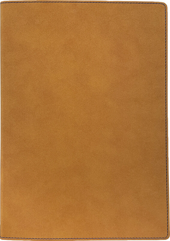 Denkzettel Notizbuch, kariert, Fadenheftung, Hardcover, 192 Seiten, perforiert, 80 g/m² – cognac