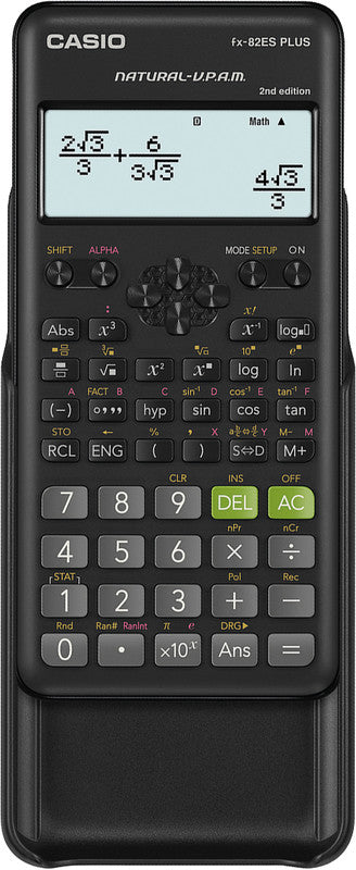 Casio Taschenrechner FX-82ESPLUS-2-CH – 10+2-stellig, 2-zeiliges LCD, Wissenschaft/Statistik, Batterie