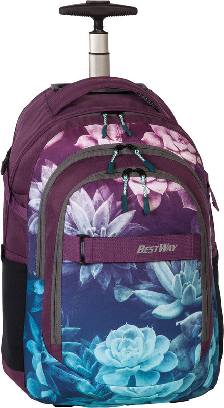 Bestway Notebook-Trolley Evolution Roller – 21 l, für Notebooks bis 15", graugrün/rosa, 31 × 51 × 21 cm