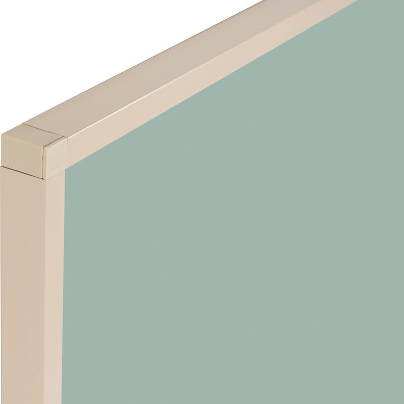 Archyi Whiteboard – 150 × 100 cm, lackierter Stahl, magnetisch, Aluminiumrahmen, beige, Wandmontage