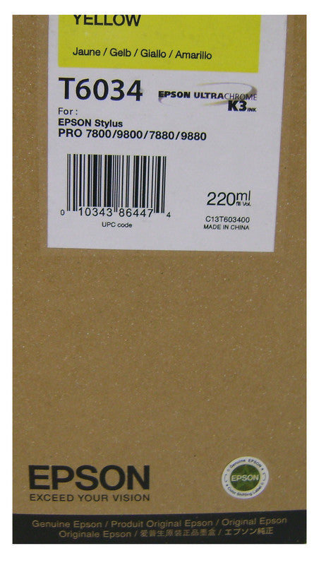 Epson Tintenpatrone T6034, Gelb – für Inkjetdrucker/Multifunktionsgeräte
