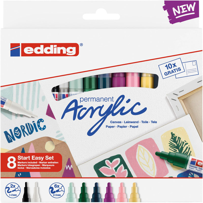 Edding Acrylic-Marker-Set – sortiert, 8er
