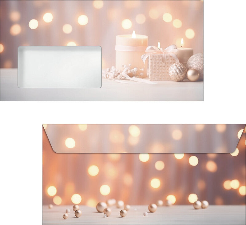 Sigel Weihnachts-Couvert C5/6, Goldener Glanz, mehrfarbig, Nassklebung, 90 g/m², mit Innendruck – 50 Stk.