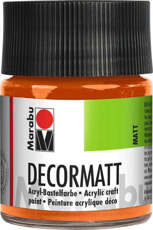 Marabu Decormatt – Acrylfarbe – Orange, Samtmatt, 50 ml