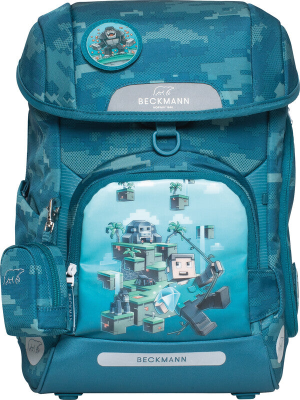 Beckmann Schulrucksack Plus Air – Jungle Game – 20 l – 28 × 40,5 × 23 cm – aus recyceltem PET