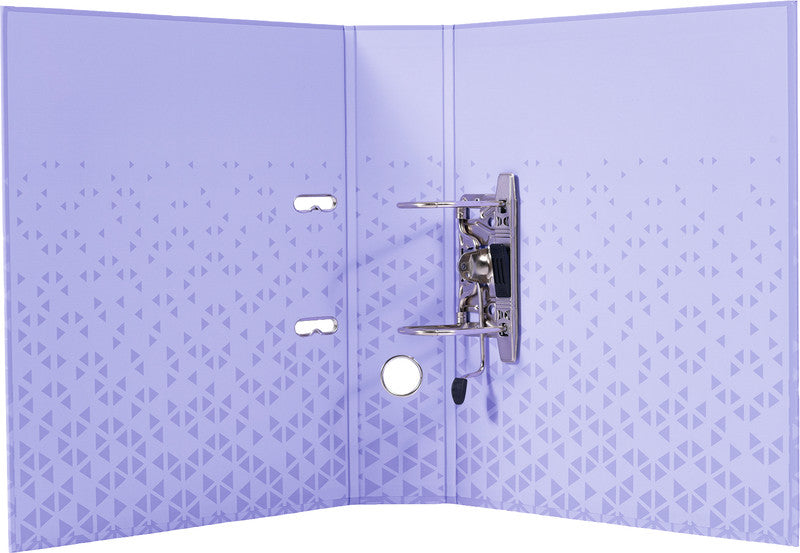 HERMA Ordner Color – A4 hoch – 2-Ring Hebelmechanik, Rücken 70 mm – violett, mit Niederhalter, mit Griffloch