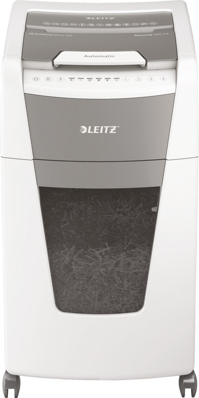 Leitz IQ Autofeed Office – Aktenvernichter mit Autofeed 300 Blatt, DIN P-4, Partikelschnitt 4 × 30 mm, 60 l