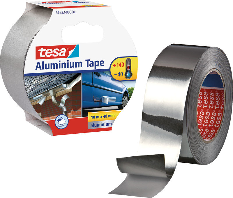 tesa Aluminiumband – 50 mm × 10 m, stark, silber