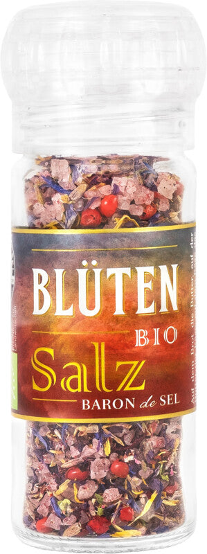 Baron de sel Bio-Gewürzmischung Blüten-Salz in Mühle – 70 g