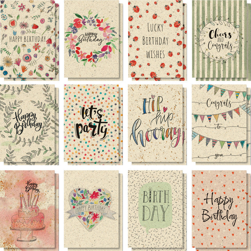 Sigel Grusskarte Geburtstag (Happy Grassy Birthday) – A6 (105 × 148 mm) – Text EN, für Inkjet/Laser/Kopierer