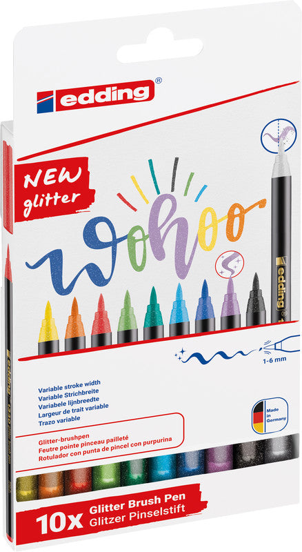 Edding Filzstifte, Strichbreite 0,5–5 mm, 10 Farben