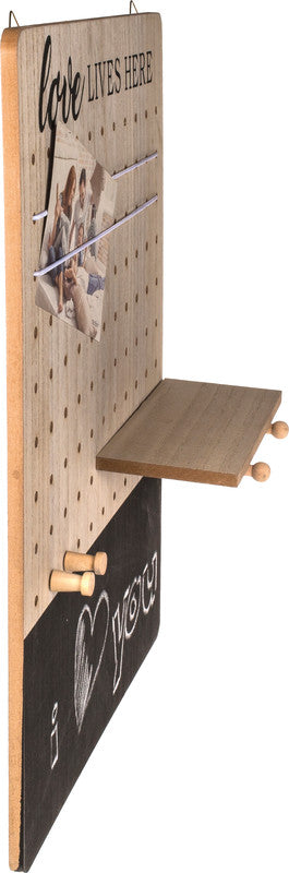 Out oft the blue Out of the Blue Steckbrett love lives here, Holz, mehrfarbig, 36 × 48 cm, 10 mm, mit Aufhänger