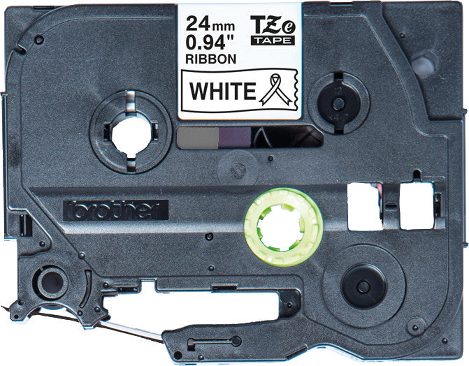 Brother Textilband – 24 mm × 4 m, weiss, schwarz, TZe