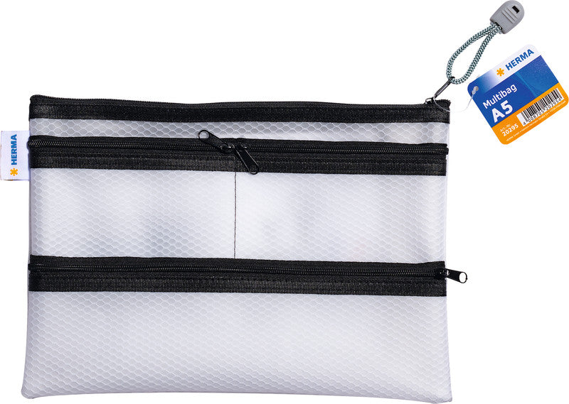 HERMA Reissverschlusstasche – 260 × 190 mm, Kunststoff, Schwarz – 1 Stück