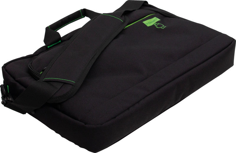 Q-Connect Notebook-Tasche – für Notebooks bis 15,6", Aufsteckfunktion, recyceltes PET (rPET), schwarz