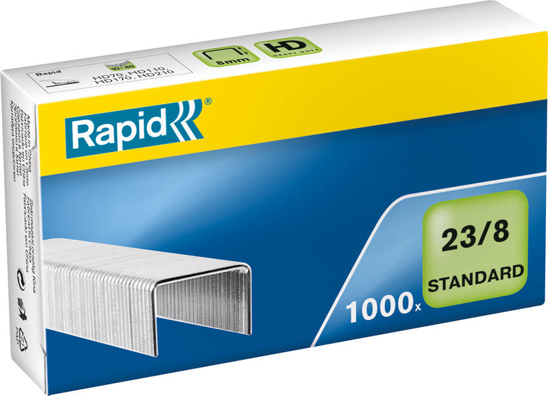 Rapid Heftklammern 23/8 – Metall, silber – 1000 Stk.