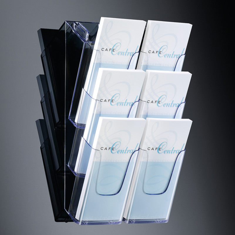 Sigel Wandprospekthalter – für A4 – 3 Fächer – hoch – transparent – Acryl