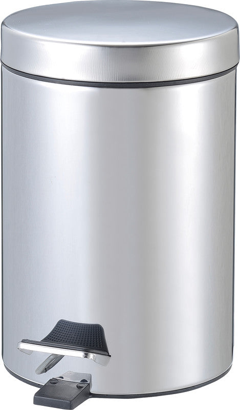 Zwingo Tisch-Abfallbehälter – 3 l, mit Deckel, Edelstahl, Ø 170 × H 260 mm, herausnehmbarer PP-Innenbehälter