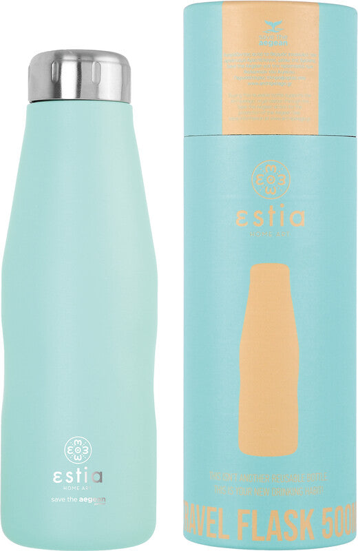 Estia Trinkflasche – 5 dl – Edelstahl, isoliert, Schraubverschluss – Bermuda Green