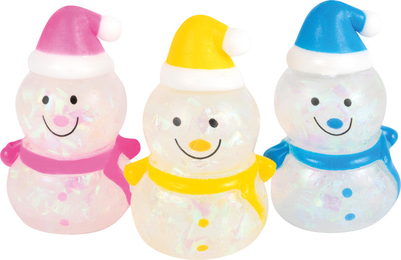 Trendhaus Magic Moments Stressball Schneemann – 5 × 10 × 5 cm, mit Wasser- und Glitzerfüllung