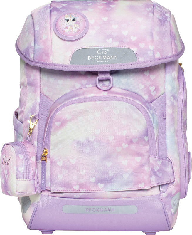 Beckmann Schulrucksack Plus Air – Einhorn Prinzessin Lila – 28,0×40,5×23,0 cm – Recycelte Materialien