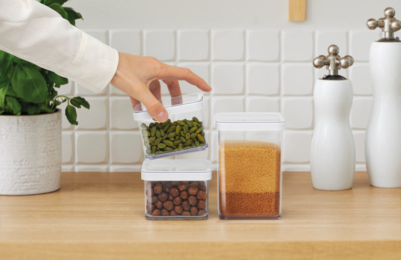 Rotho Vorratsdose Loft – 0,5 l – rechteckig – Kunststoff – transparent – 10 × 7 × 10 cm