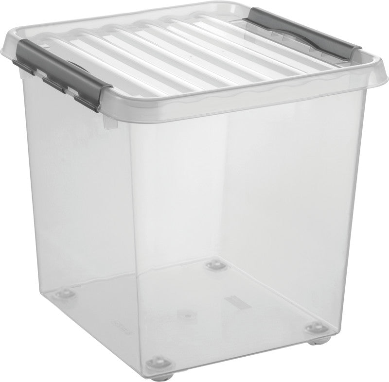 Helit Aufbewahrungsbox – Kunststoff, transparent, 40 × 40 × 40 cm