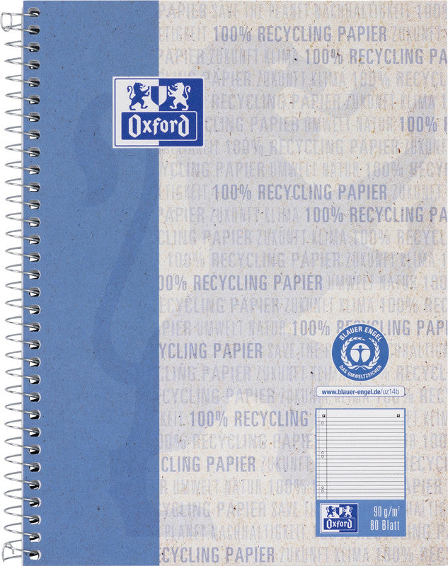 Elba Collegeblock, Karton, 80 Blatt, 6-fach gelocht, perforiert, 90 g/m² – blau, für SCRIBZEE App