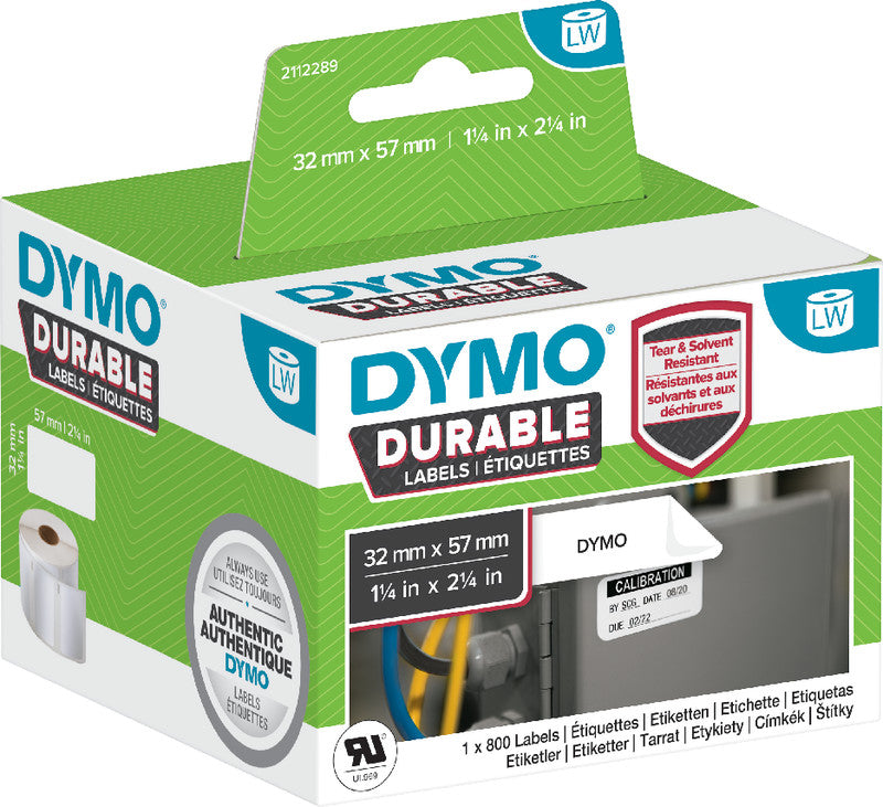 DYMO Drucketiketten, 57 mm × 32 mm, weiss, permanent, für LabelWriter 4XL und LabelWriter 450 Serie