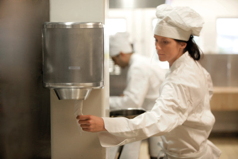 Katrin Handtuchrollenspender Edelstahl Silber – für Handtuchrollen mit/ohne Hülse – 261 × 365 × 261 mm