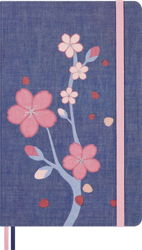 Moleskine Notizbuch Limited Edition Sakura, blanko, Leimbindung, Hardcover, 176 Seiten, 100 g/m² – blau
