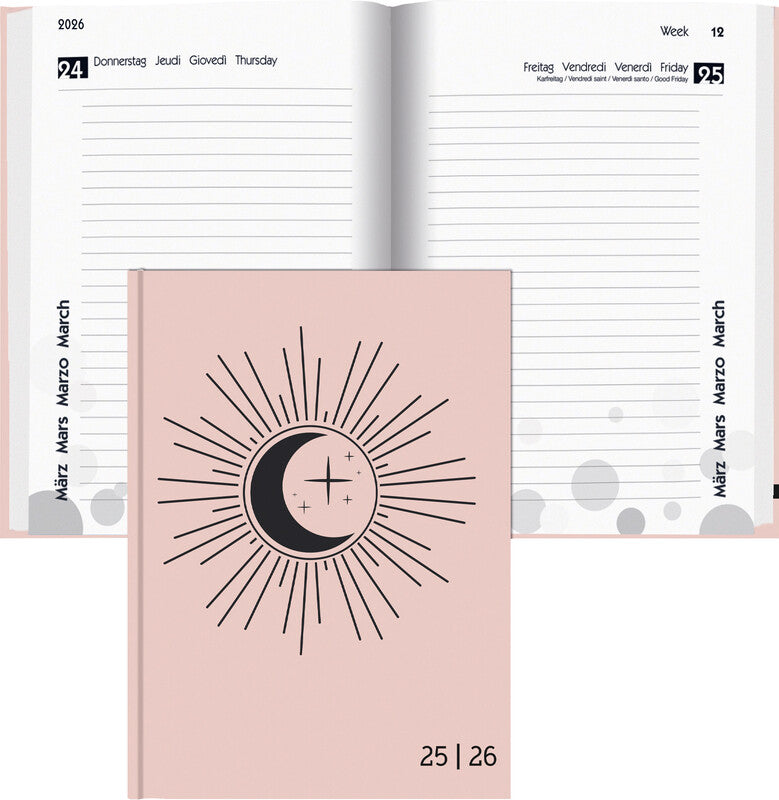 Biella mydiary Schüleragenda – 1 Tag/Seite, gebunden, 12 × 16,5 cm, Aug–Jul, Trend, FSC