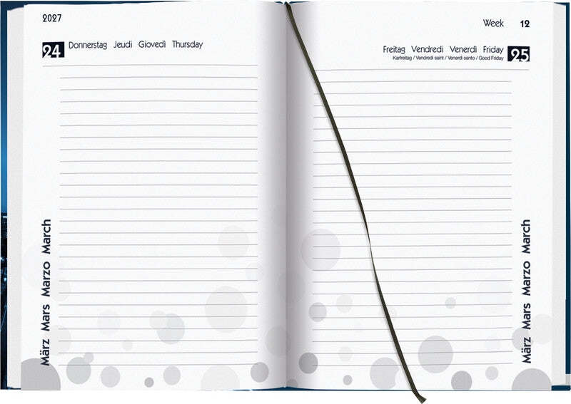 Biella mydiary Schüleragenda – 1 Tag pro Seite, gebunden, 12 × 16,5 cm, Aug–Jul, mehrsprachig, City, FSC