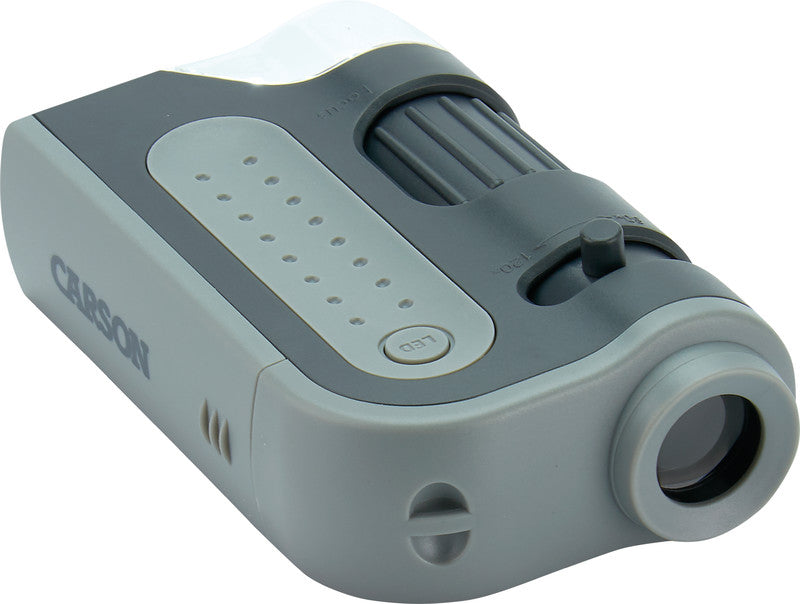 Carson MicroBrite Plus Taschenmikroskop – 60–120×, LED, grau