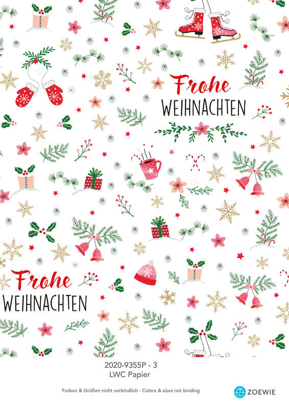 Zoewie Geschenkpapier – Weihnachten – 70 cm × 10 m, 65 g/m2, sortiert