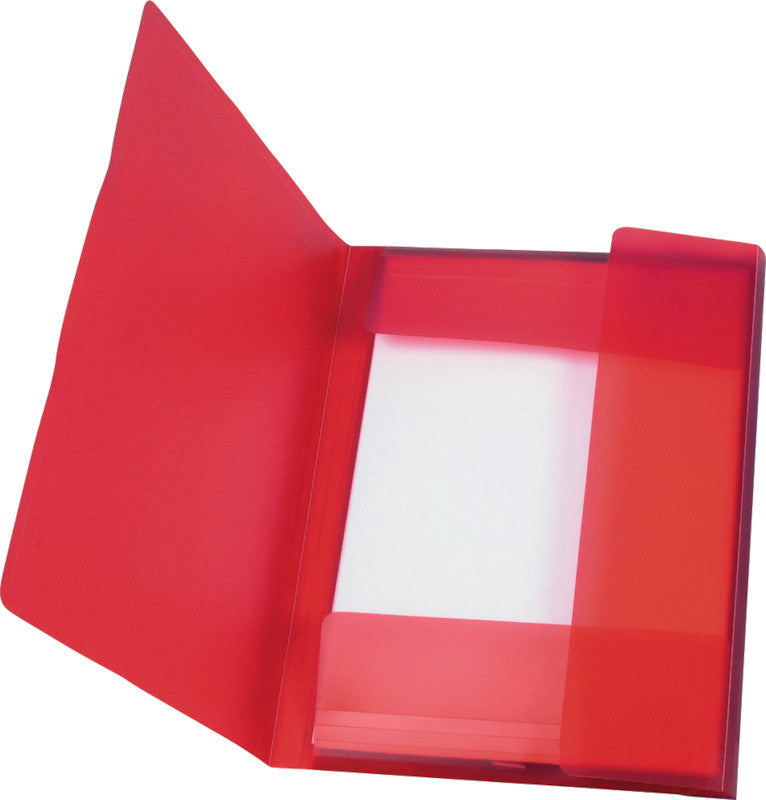 Q-connect 013 Sammelmappe, für A4, Kunststoff, rot, mit Gummizug