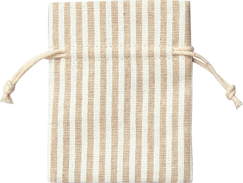 Folia Geschenkbeutel – Punkte und Streifen, Beige – Baumwolle – 6 Stk.