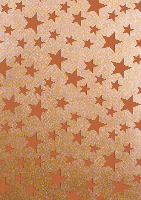 Zoewie Geschenkpapier – Schimmernder Stern, Weihnachten – mit Glimmer, 80 g/m2 – 700 × 1500 mm