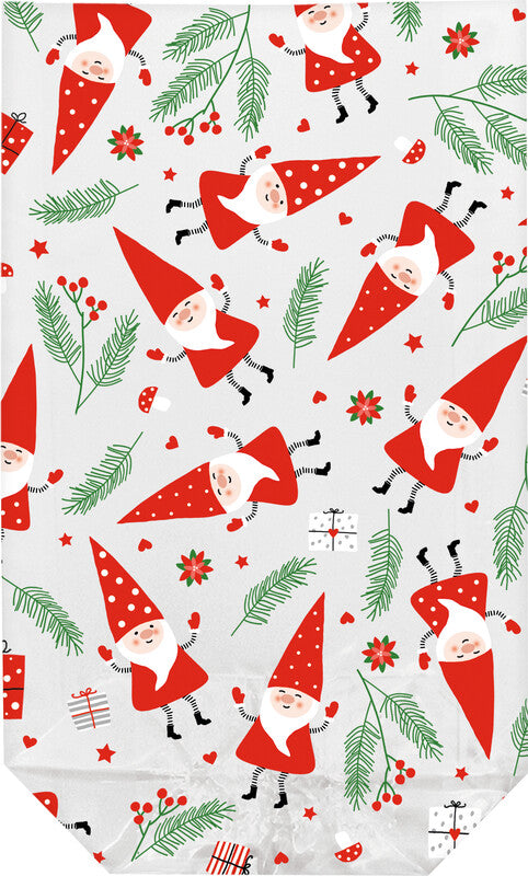 Braun + Company Geschenkbox – Gnome (Weihnachten) – 10 Stk., Klarsichtbeutel, lebensmittelecht – 115 × 190 mm